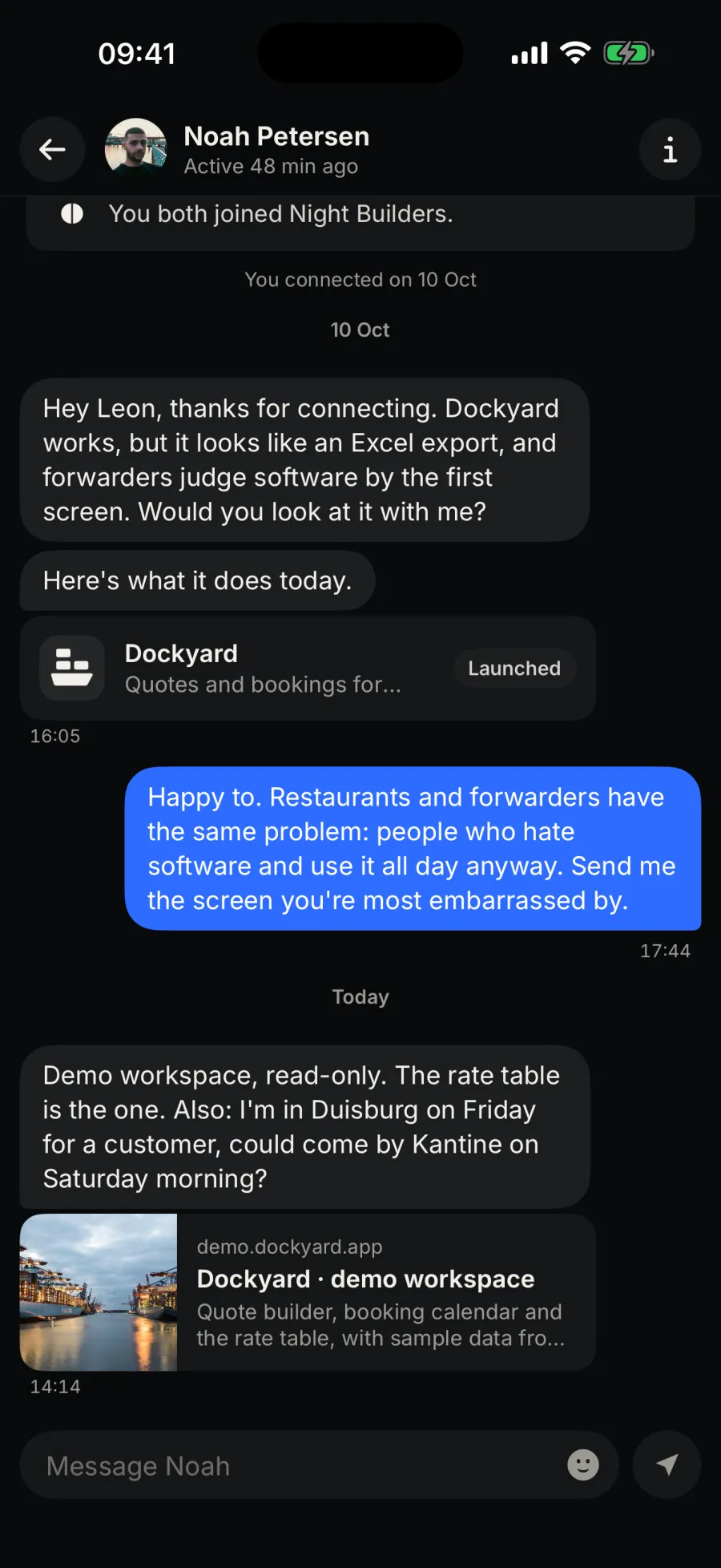 FOUND iOS-Screen: Aus Ideen werden Gespräche.