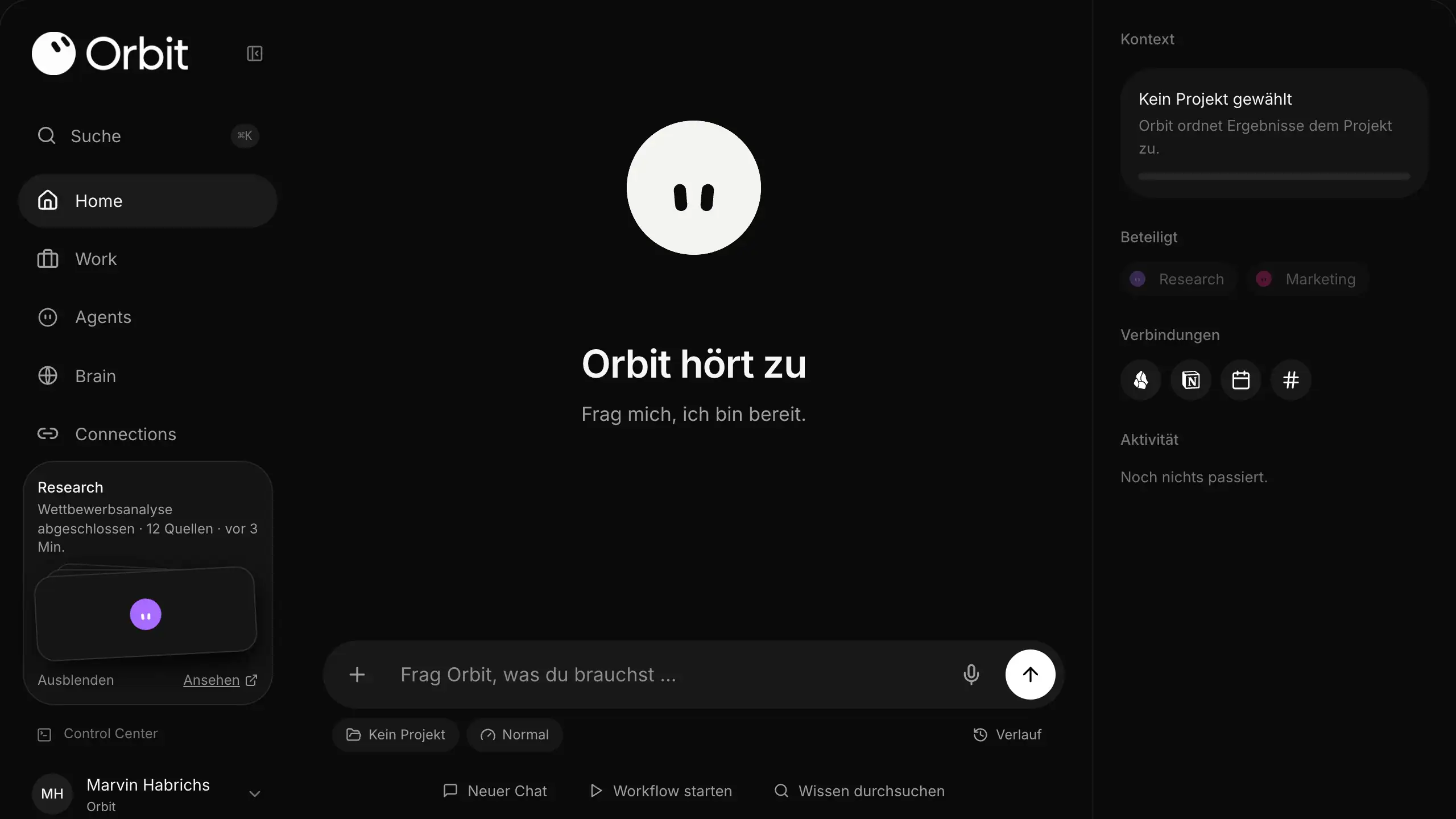 Orbit Home im Leerlauf: „Orbit hört zu“ mit dem Composer